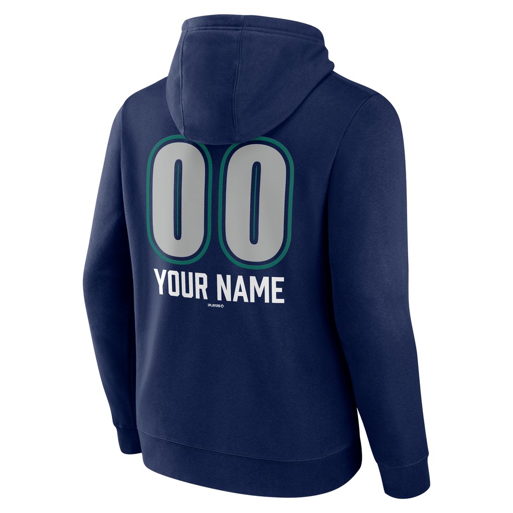 Seattle Mariners Personalized Name & Number Fastball Pullover Hoodie - Navy