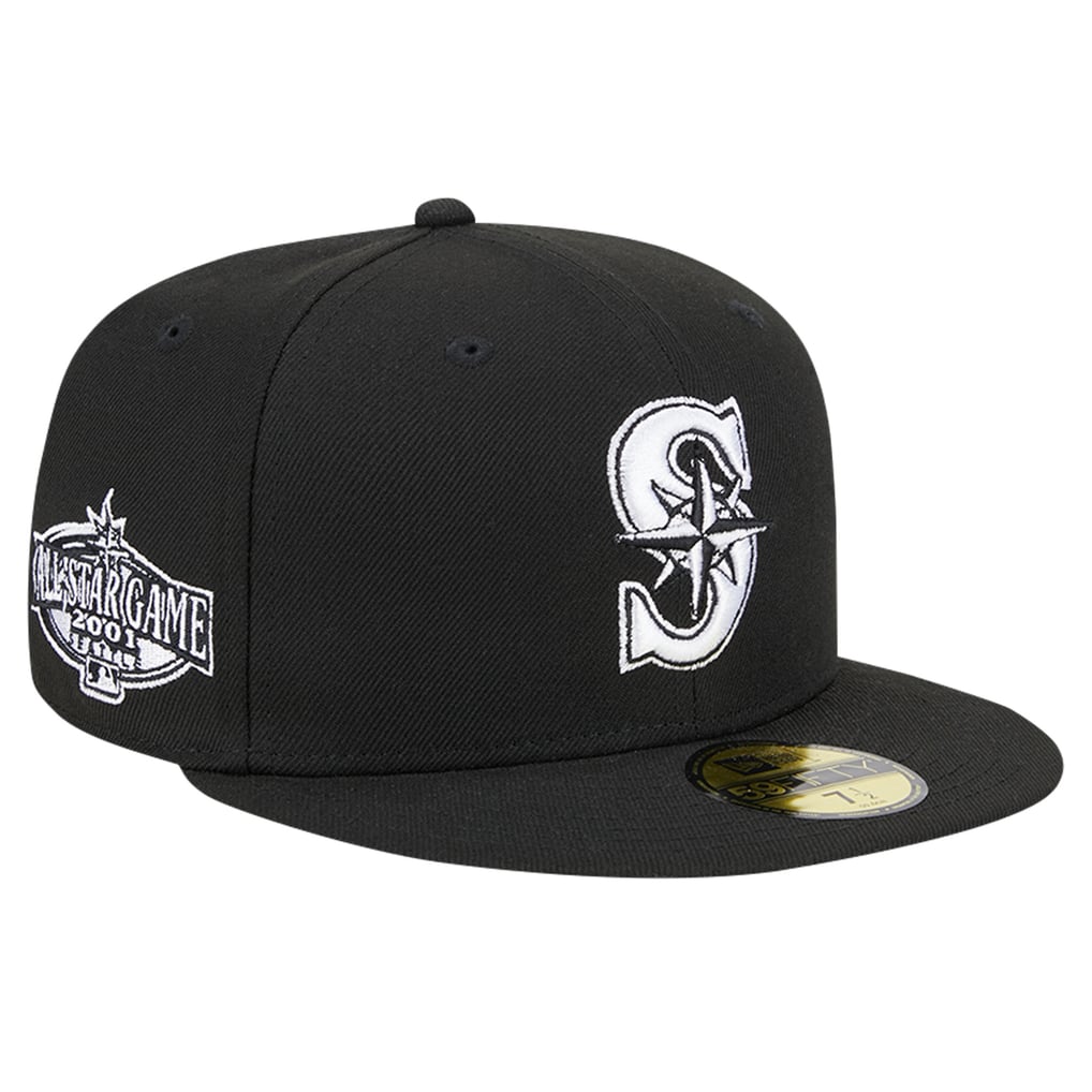 Seattle Mariners New Era Logo 59FIFTY Fitted Hat - Black