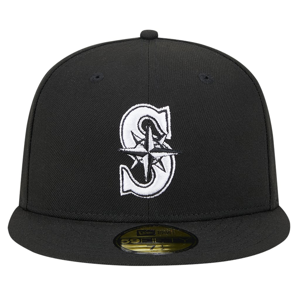 Seattle Mariners New Era Logo 59FIFTY Fitted Hat - Black