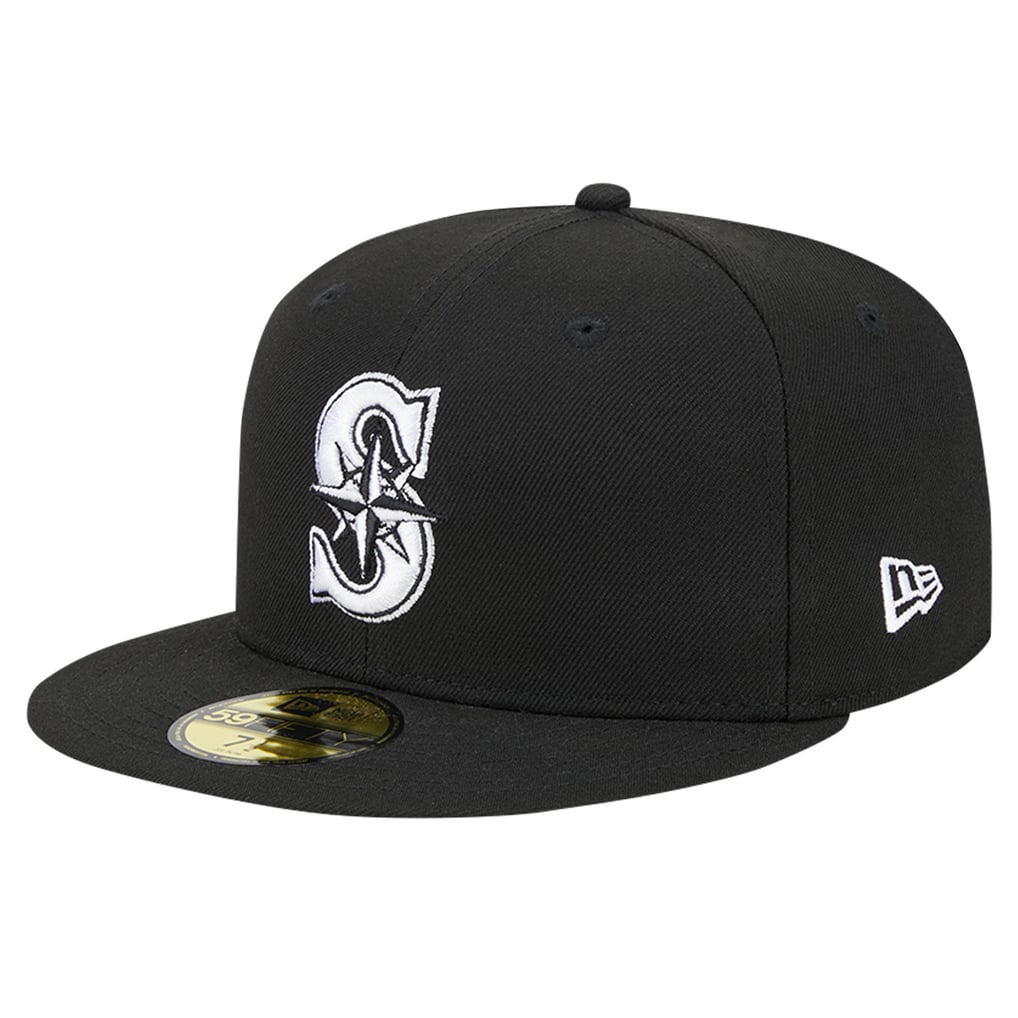 Seattle Mariners New Era Logo 59FIFTY Fitted Hat - Black