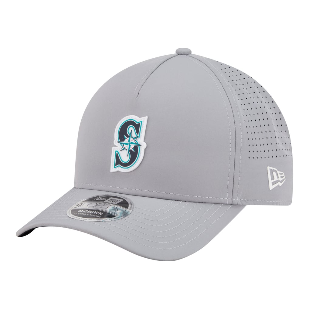  Seattle Mariners New Era Micro Logo 9FORTY M-Crown A-Frame Adjustable Hat - Gray