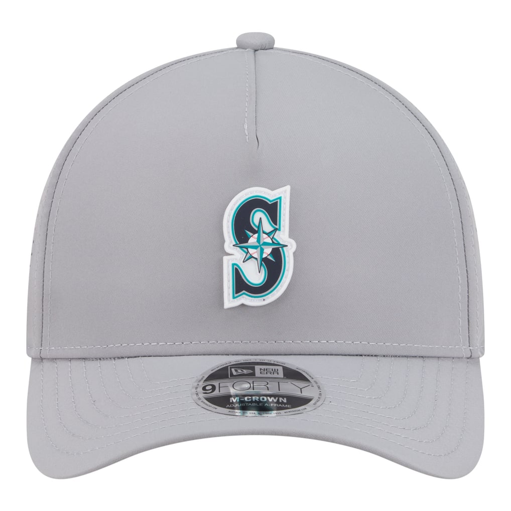  Seattle Mariners New Era Micro Logo 9FORTY M-Crown A-Frame Adjustable Hat - Gray
