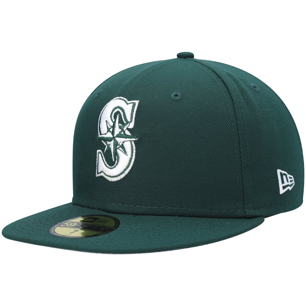 Seattle Mariners New Era White Logo 59FIFTY Fitted Hat - Green 