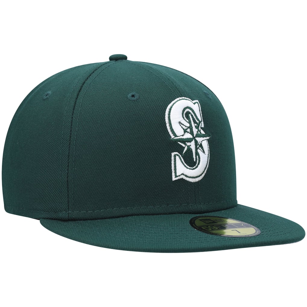 Seattle Mariners New Era White Logo 59FIFTY Fitted Hat - Green 