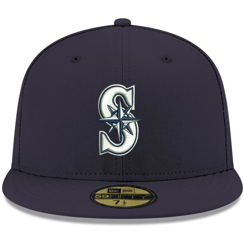 Seattle Mariners New Era White Logo 59FIFTY Fitted Hat - Navy 