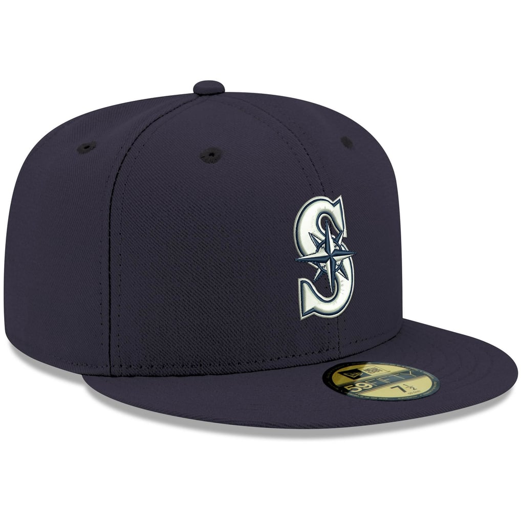 Seattle Mariners New Era White Logo 59FIFTY Fitted Hat - Navy 