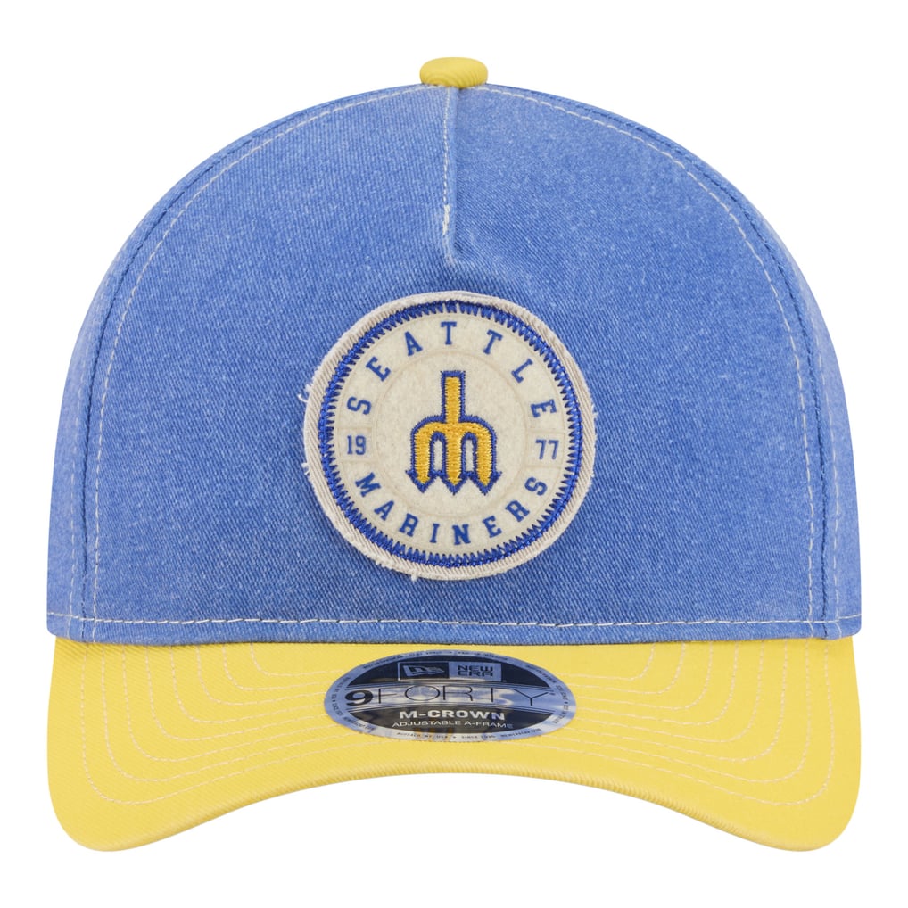  Seattle Mariners New Era Felt M-Crown 9FORTY Adjustable Hat - Royal/Gold