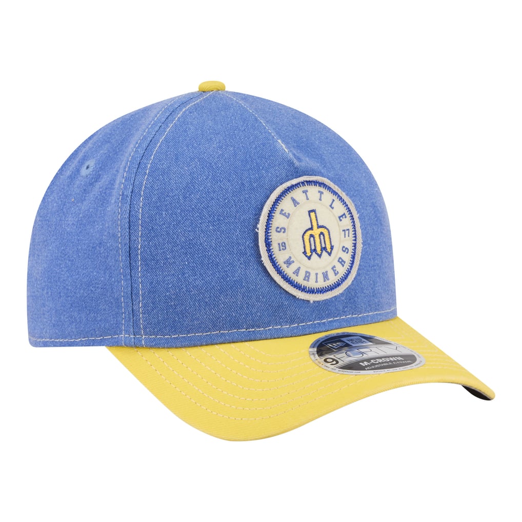  Seattle Mariners New Era Felt M-Crown 9FORTY Adjustable Hat - Royal/Gold