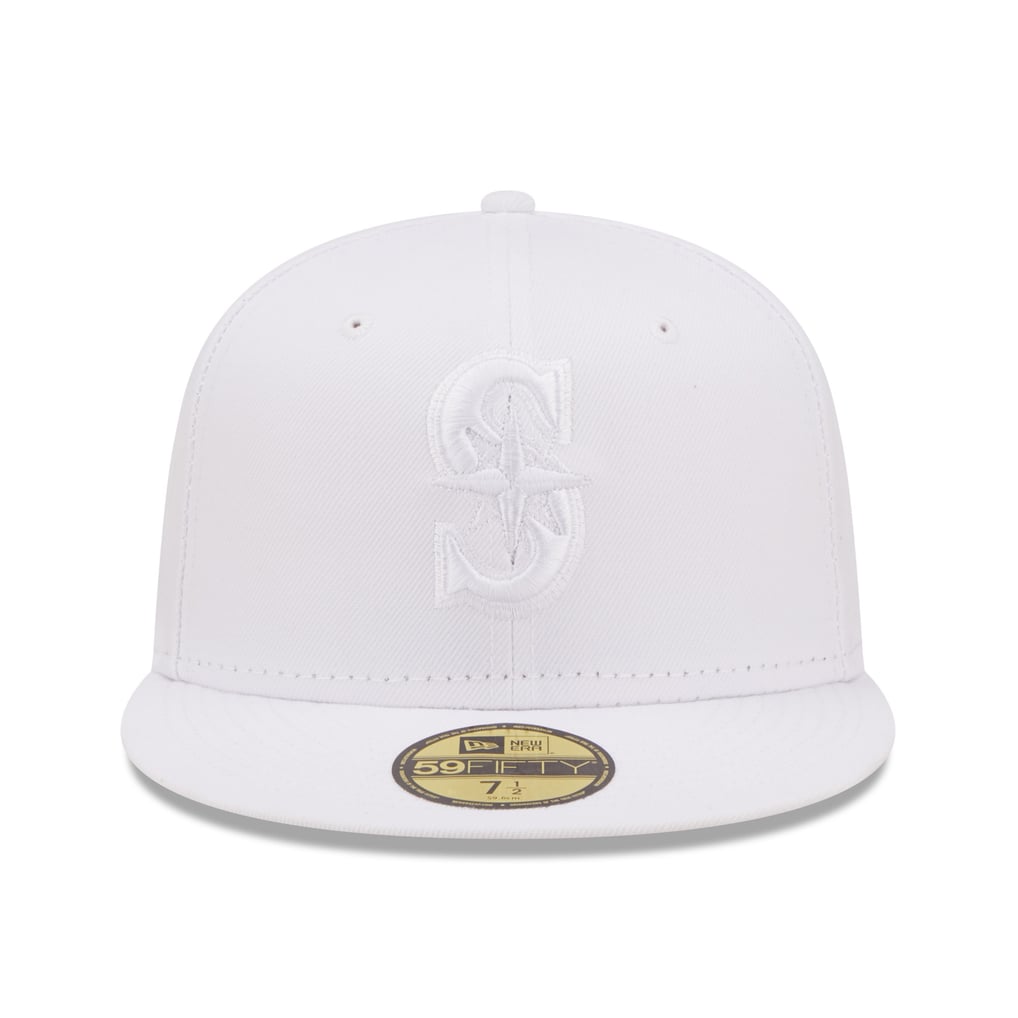 Seattle Mariners New Era White on White 59FIFTY Fitted Hat