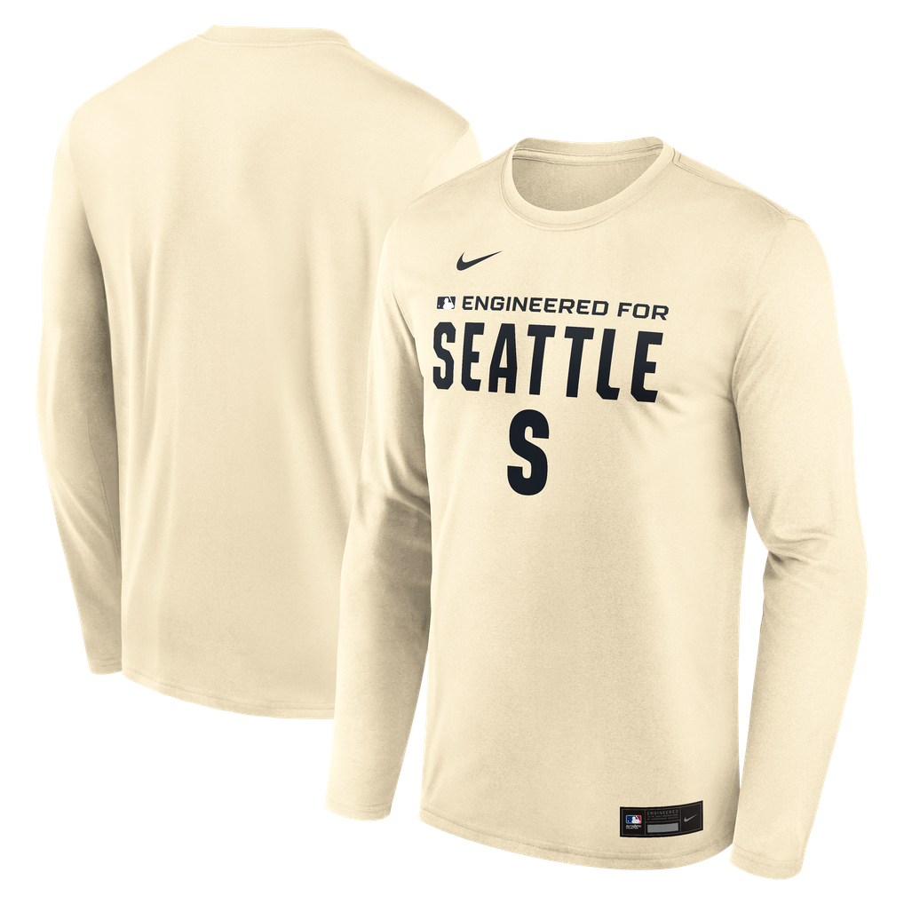 Seattle Mariners Nike Authentic Collection Legend Dri-FIT Long Sleeve T-Shirt - Cream