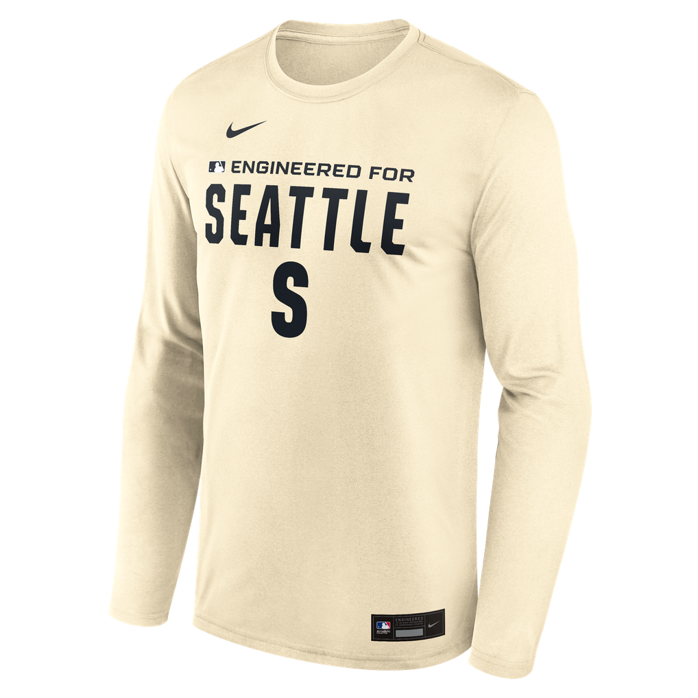 Seattle Mariners Nike Authentic Collection Legend Dri-FIT Long Sleeve T-Shirt - Cream