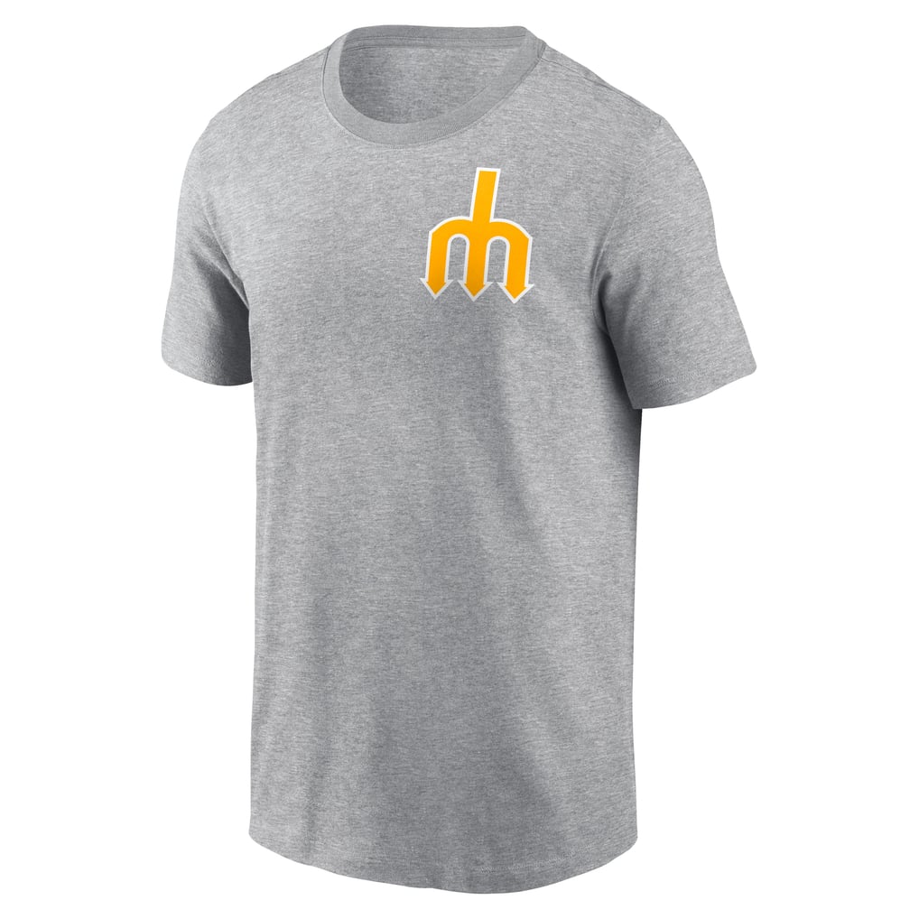 Seattle Mariners Nike Cooperstown Collection Large Logo 2-Hit T-Shirt - Heather Gray