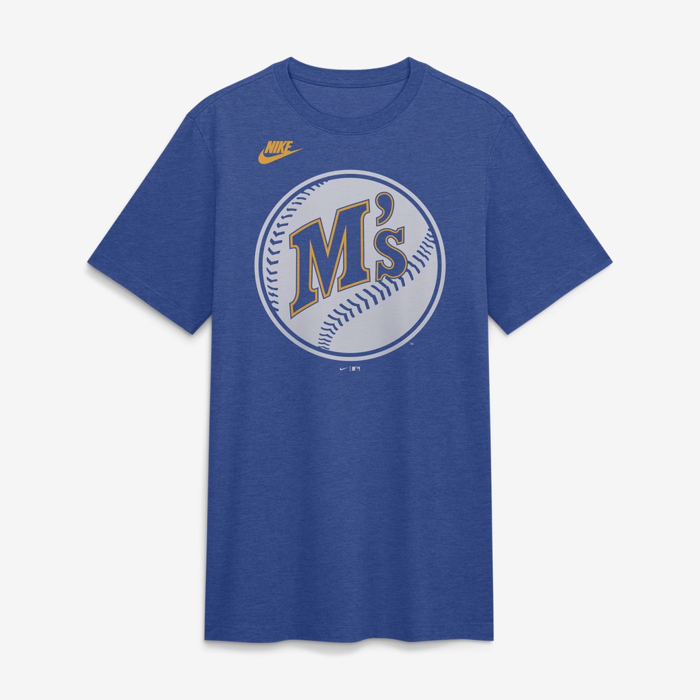 Seattle Mariners Nike Cooperstown Logo Tri-Blend T-Shirt - Heather Royal