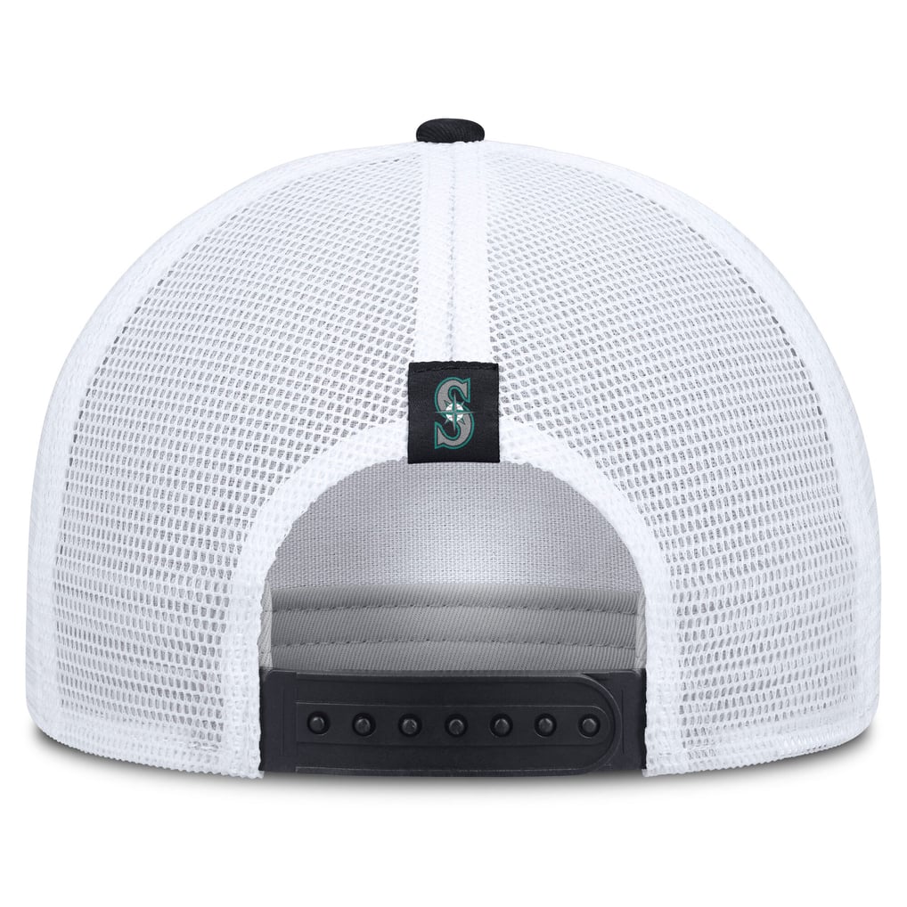  Seattle Mariners Nike Rise A-Frame Trucker Adjustable Hat - Khaki/Navy