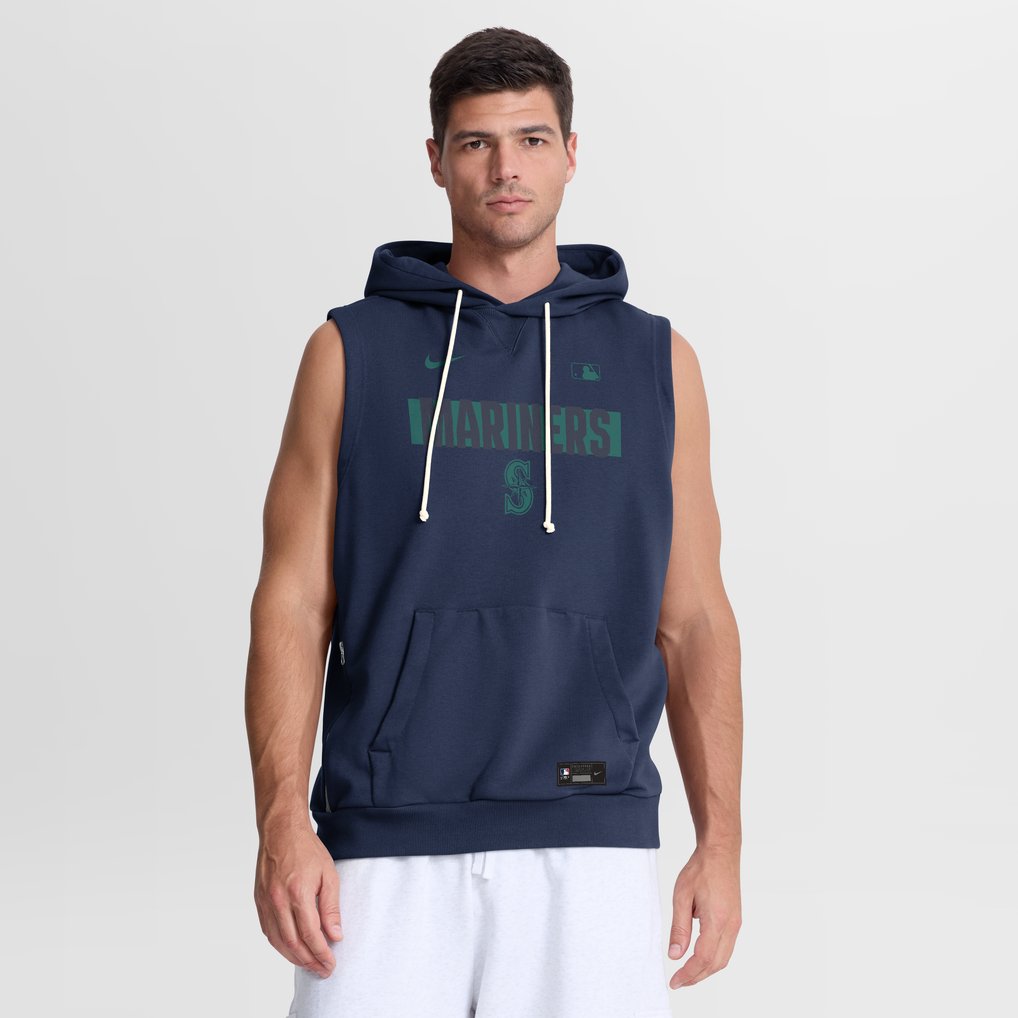 Seattle Mariners Nike Authentic Collection Standard Issue Dri-FIT Sleeveless Hoodie - Navy