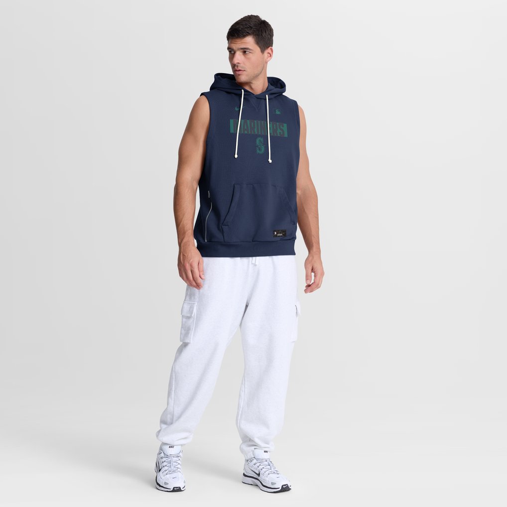 Seattle Mariners Nike Authentic Collection Standard Issue Dri-FIT Sleeveless Hoodie - Navy