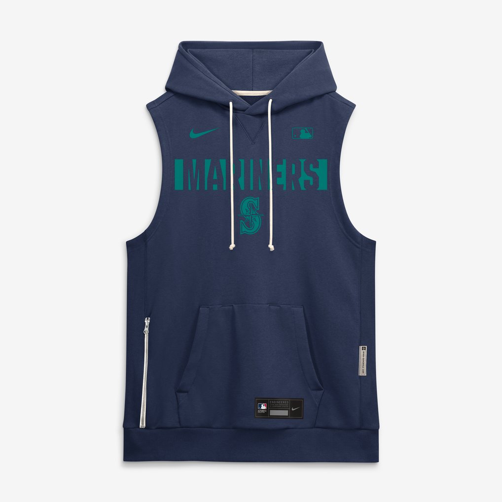 Seattle Mariners Nike Authentic Collection Standard Issue Dri-FIT Sleeveless Hoodie - Navy