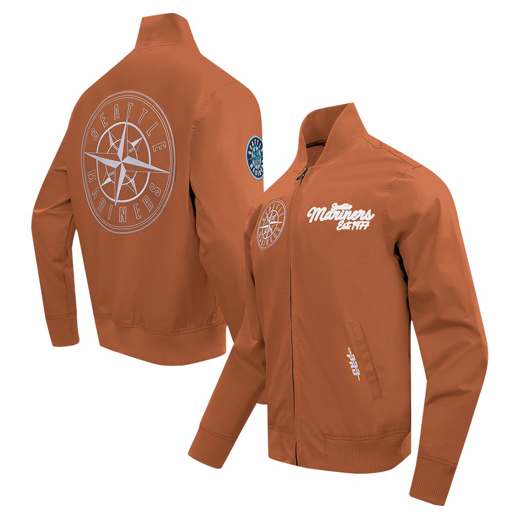 Seattle Mariners Pro Standard Paint The City Twill Full-Zip Jacket - Brown