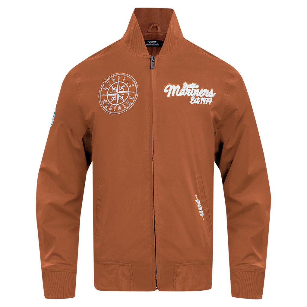Seattle Mariners Pro Standard Paint The City Twill Full-Zip Jacket - Brown