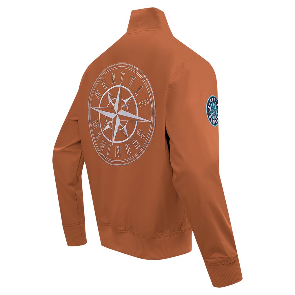 Seattle Mariners Pro Standard Paint The City Twill Full-Zip Jacket - Brown