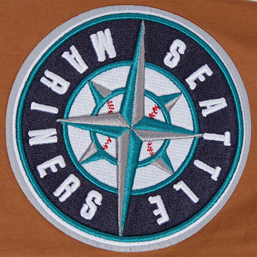 Seattle Mariners Pro Standard Paint The City Twill Full-Zip Jacket - Brown