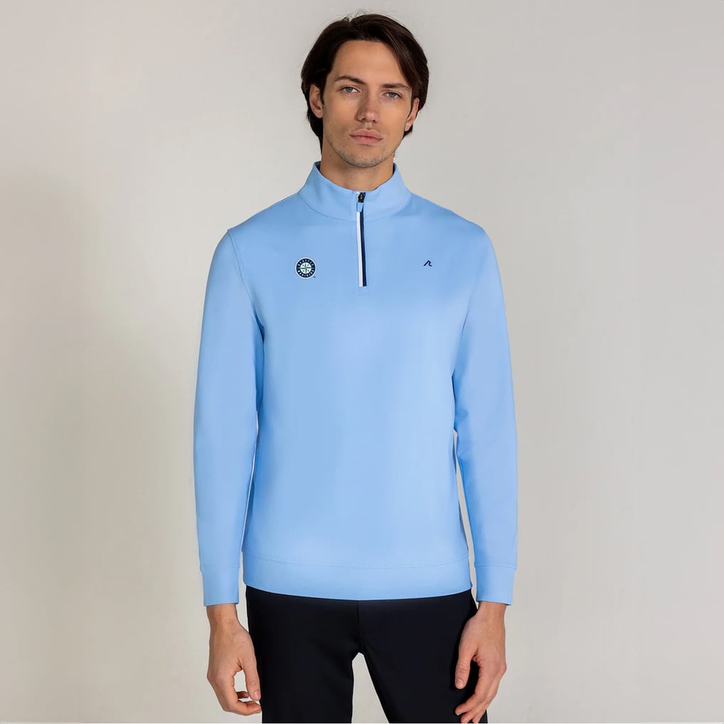  Seattle Mariners Redvanly Fleet Quarter-Zip Pullover - Light Blue