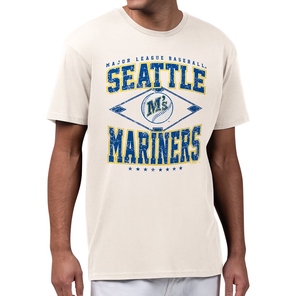  Seattle Mariners Starter Distressed Cooperstown Diamond T-Shirt - Cream