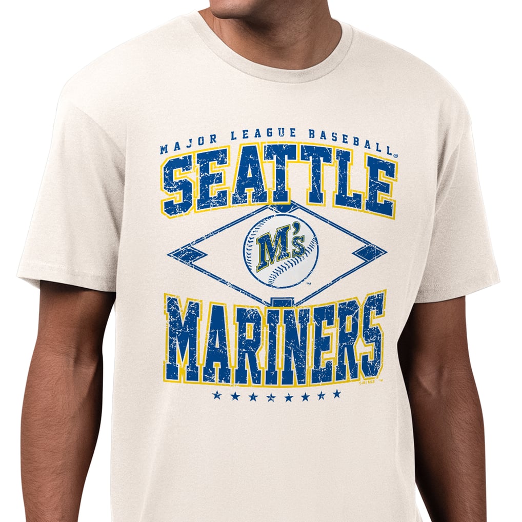  Seattle Mariners Starter Distressed Cooperstown Diamond T-Shirt - Cream