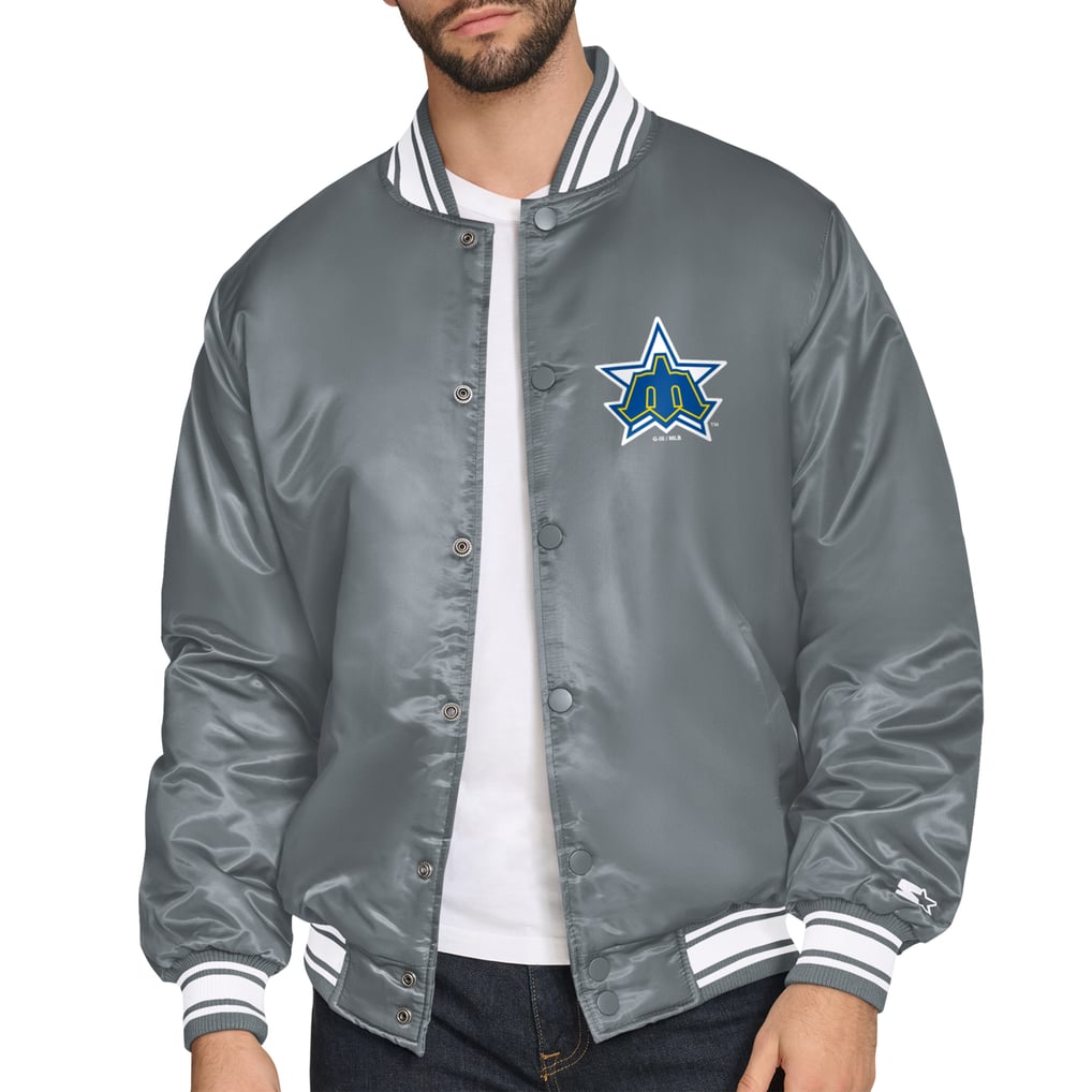  Seattle Mariners Starter Cooperstown Logo Full-Snap Varsity Jacket - Gray