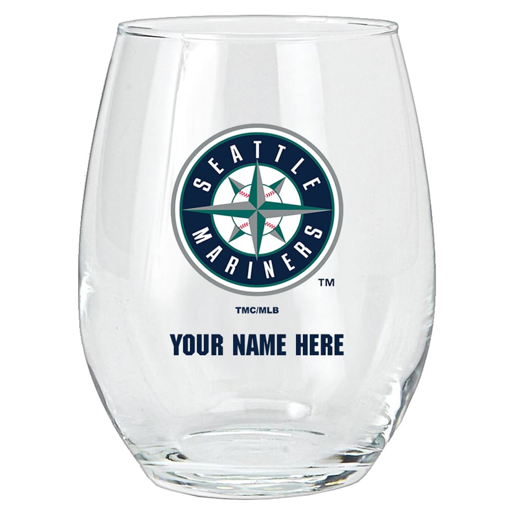 Seattle Mariners 15oz. Personalized Stemless Glass Tumbler