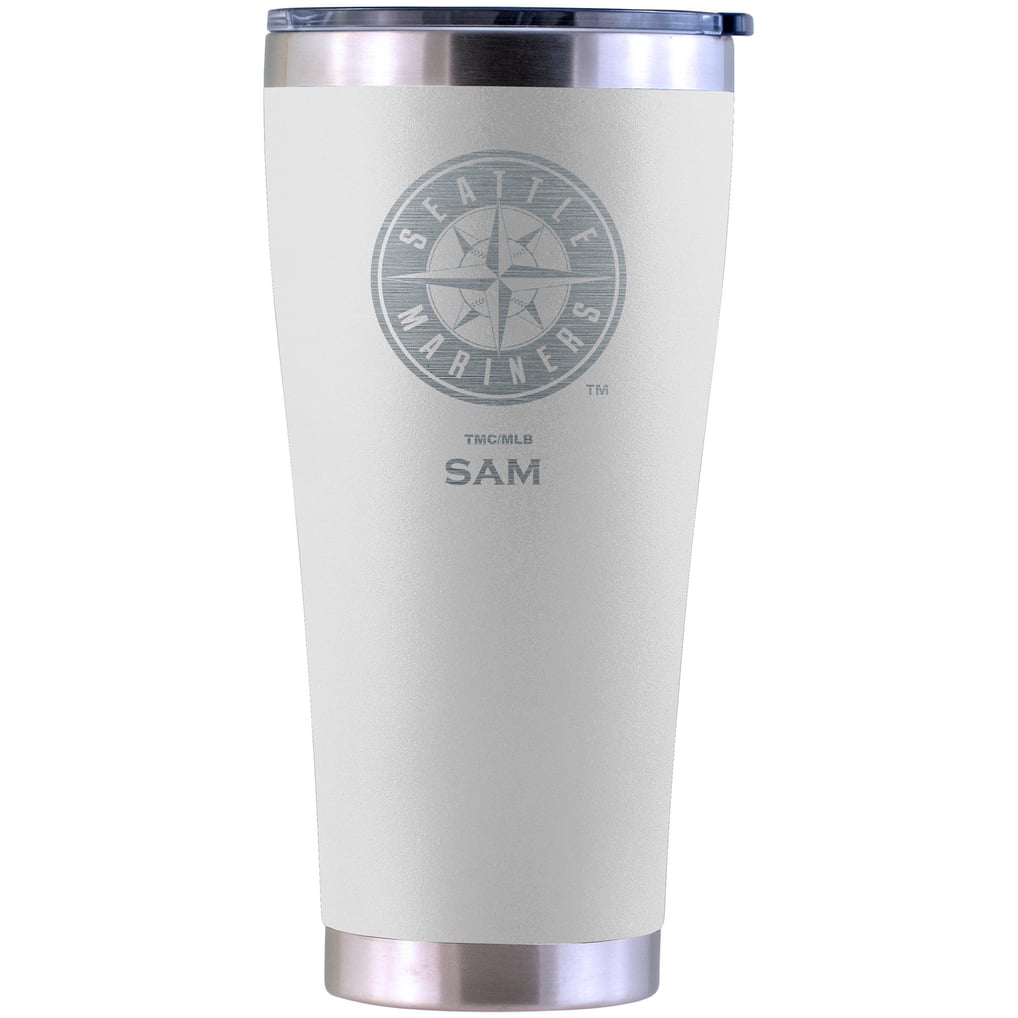Seattle Mariners Personalized 30oz. Laser Etched White Tumbler