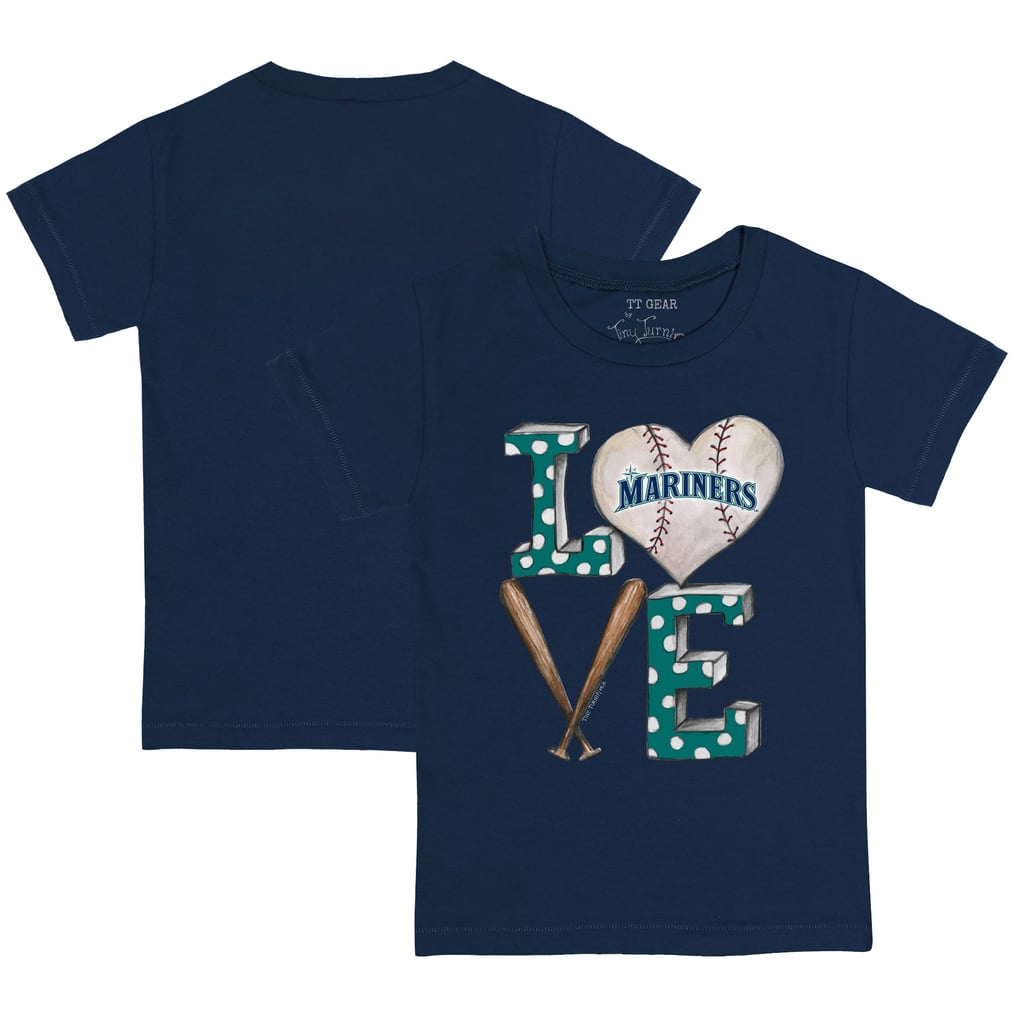 Seattle Mariners Tiny Turnip Toddler Baseball Love T-Shirt - Navy