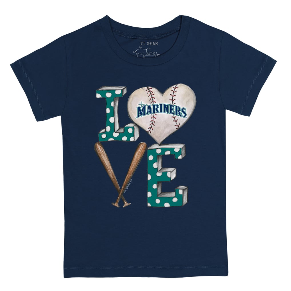 Seattle Mariners Tiny Turnip Toddler Baseball Love T-Shirt - Navy