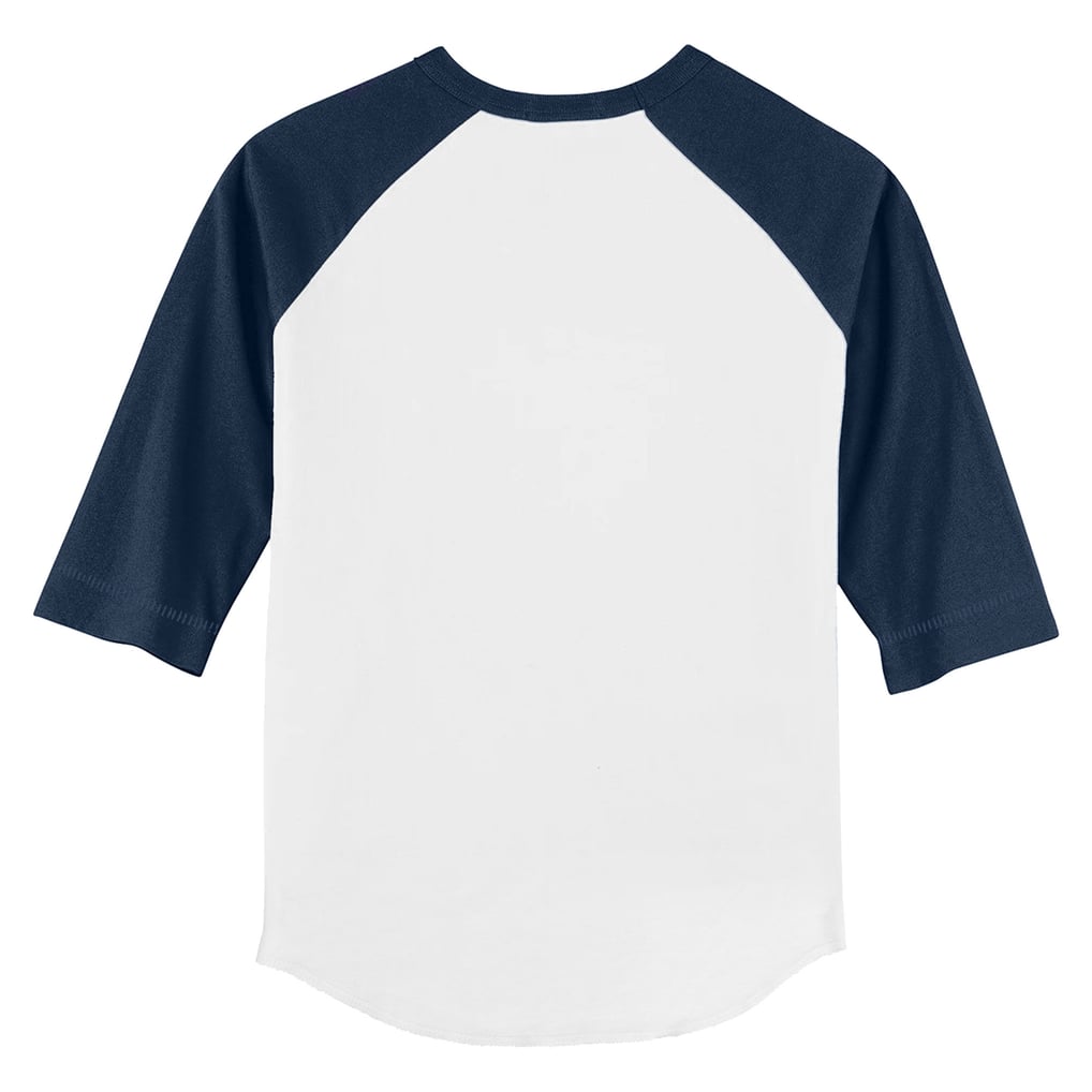 Seattle Mariners Tiny Turnip Toddler Stacked 3/4-Sleeve Raglan T-Shirt - White/Navy
