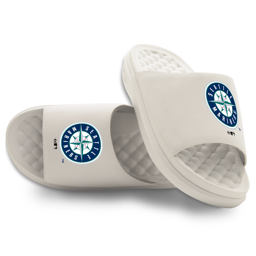 Seattle Mariners ISlide Unisex Primary Motive Slide Sandals - Cream