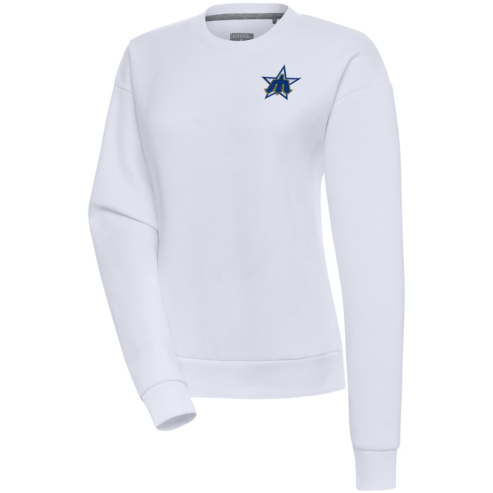  Seattle Mariners Antigua Women's Cooperstown Victory Crewneck Pullover Sweatshirt - White
