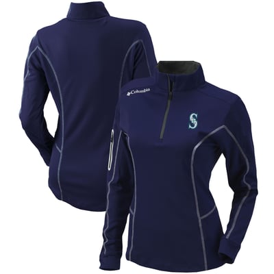  Seattle Mariners Columbia Women's Omni-Wick Shotgun Quarter-Zip Pullover Top - Navy