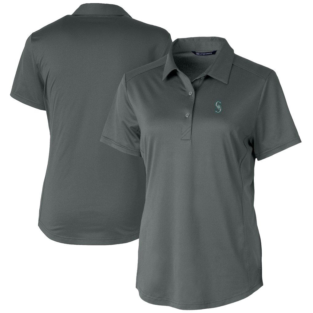 Seattle Mariners Cutter & Buck Women's Prospect Textured Stretch Polo - Gray