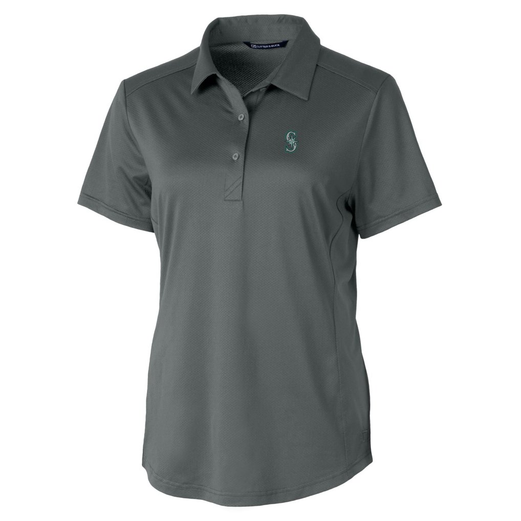 Seattle Mariners Cutter & Buck Women's Prospect Textured Stretch Polo - Gray