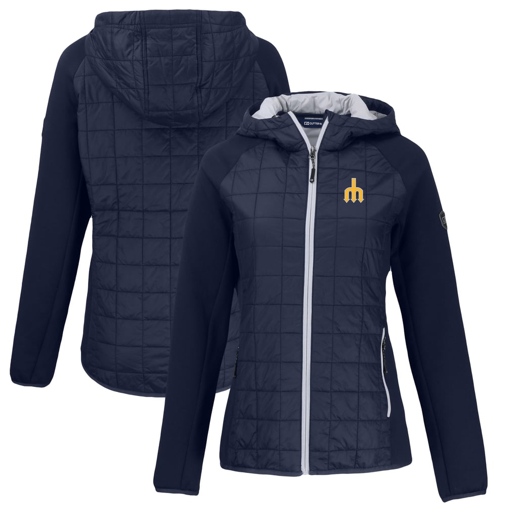 Seattle Mariners Cutter & Buck Women's Cooperstown Collection Rainier Primaloft Eco Full-Zip Hybrid Jacket - Navy