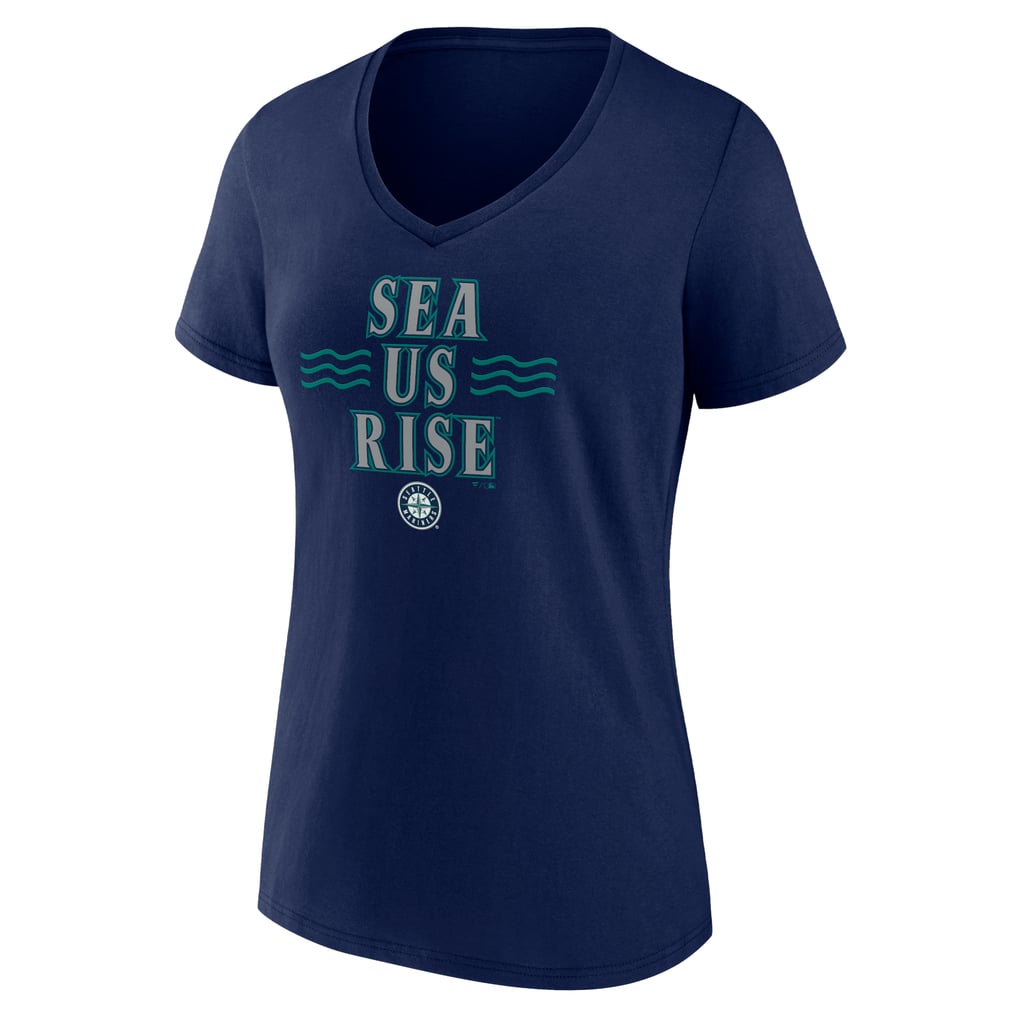  Seattle Mariners Women's Sea Us Rise V-Neck T-Shirt - Navy