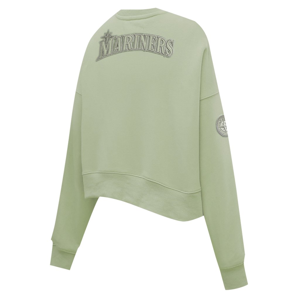 Seattle Mariners Pro Standard Women's Neutral Oversized Boxy Cropped Pullover Sweatshirt - Green