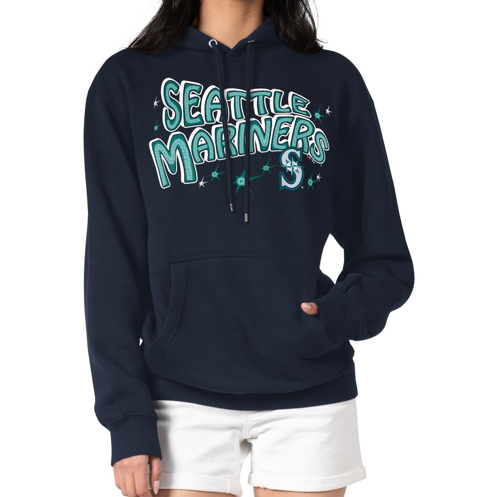 Seattle Mariners Starter Women's Fireworks Fleece Tri-Blend Pullover Hoodie - Navy