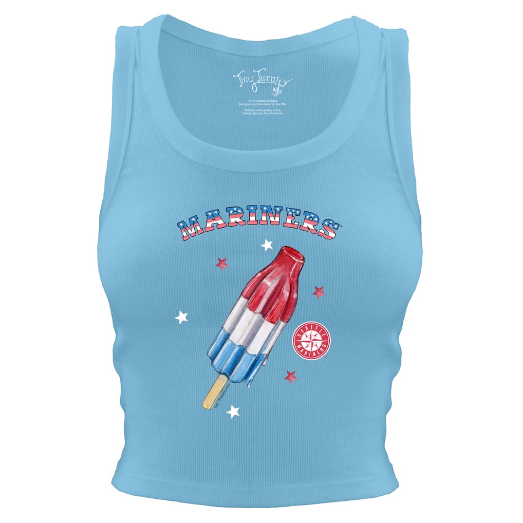 Seattle Mariners Tiny Turnip Women's Rocket Pop Crop Tank Top - Sky Blue