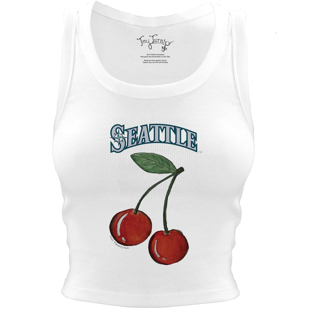 Seattle Mariners Tiny Turnip Women's Cherries Crop Tank Top - White