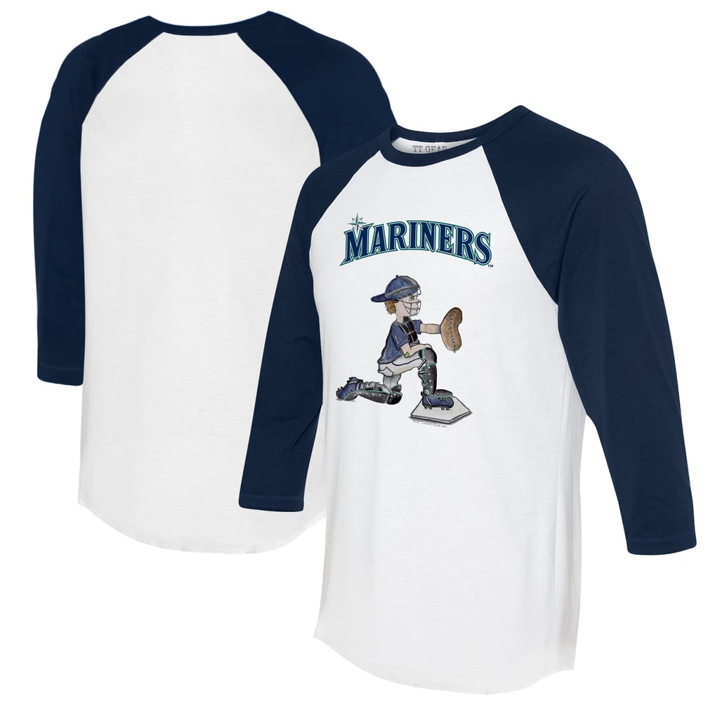 Seattle Mariners Tiny Turnip Women's Caleb 3/4-Sleeve Raglan T-Shirt - White/Navy