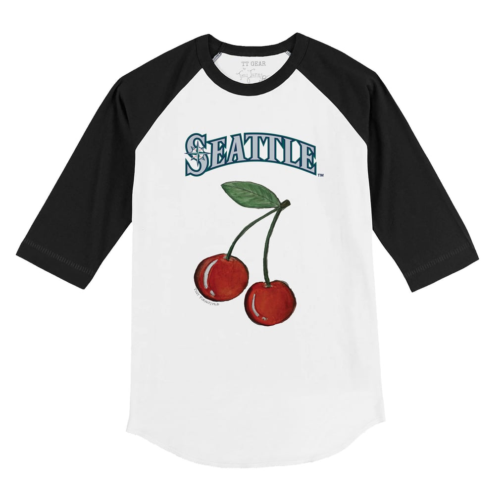 Seattle Mariners Tiny Turnip Youth Cherries 3/4-Sleeve Raglan Baseball T-Shirt - White
