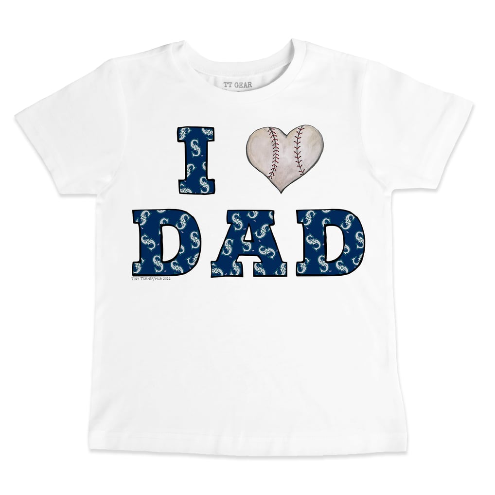 Seattle Mariners Tiny Turnip Youth I Love Dad T-Shirt - White