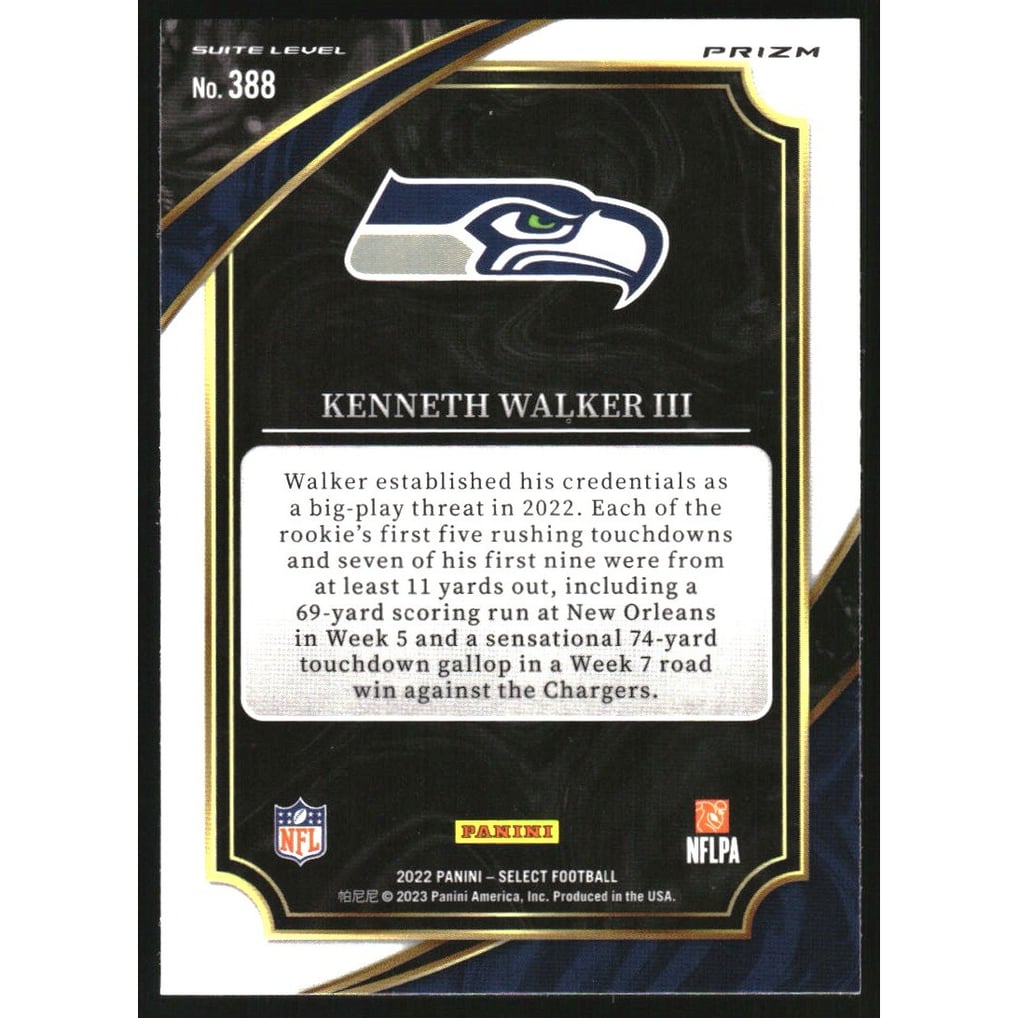 2022 Select Prizm Silver #388 Kenneth Walker III