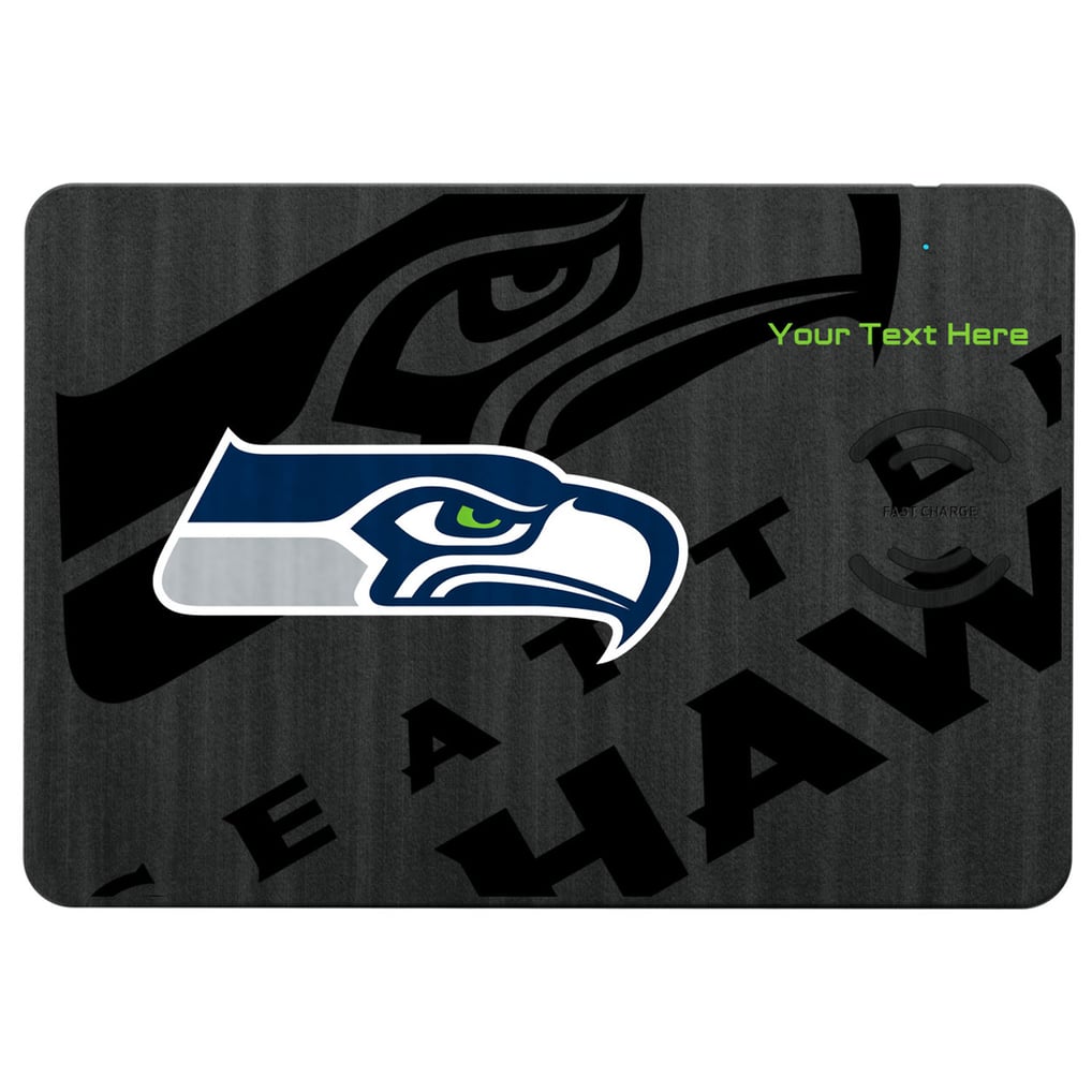 Seattle Seahawks Keyscaper Personalized 15W Fast Wireless Charger and Mouse Pad